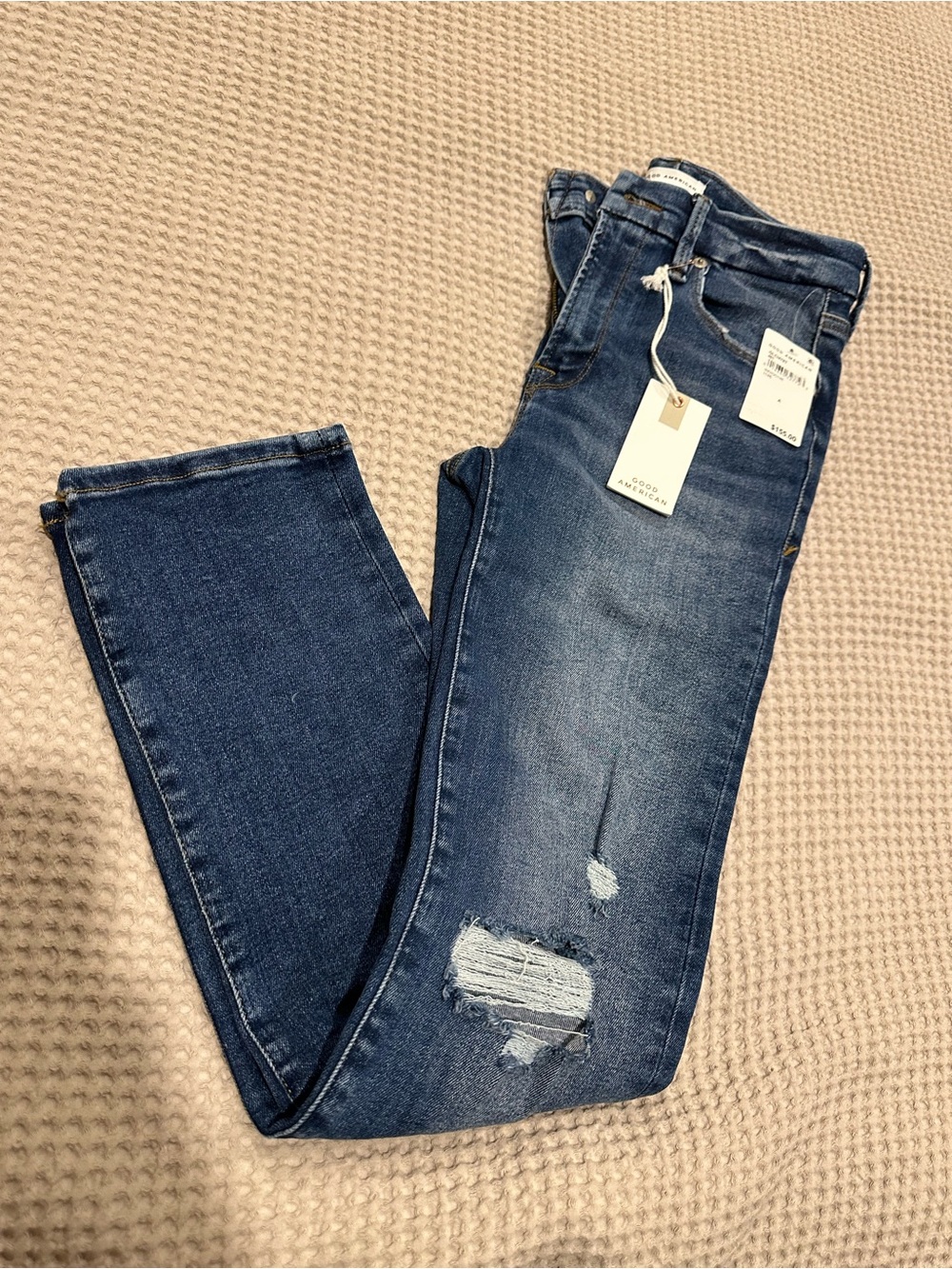 Good American Distressed Straight Denim Size 00-4
